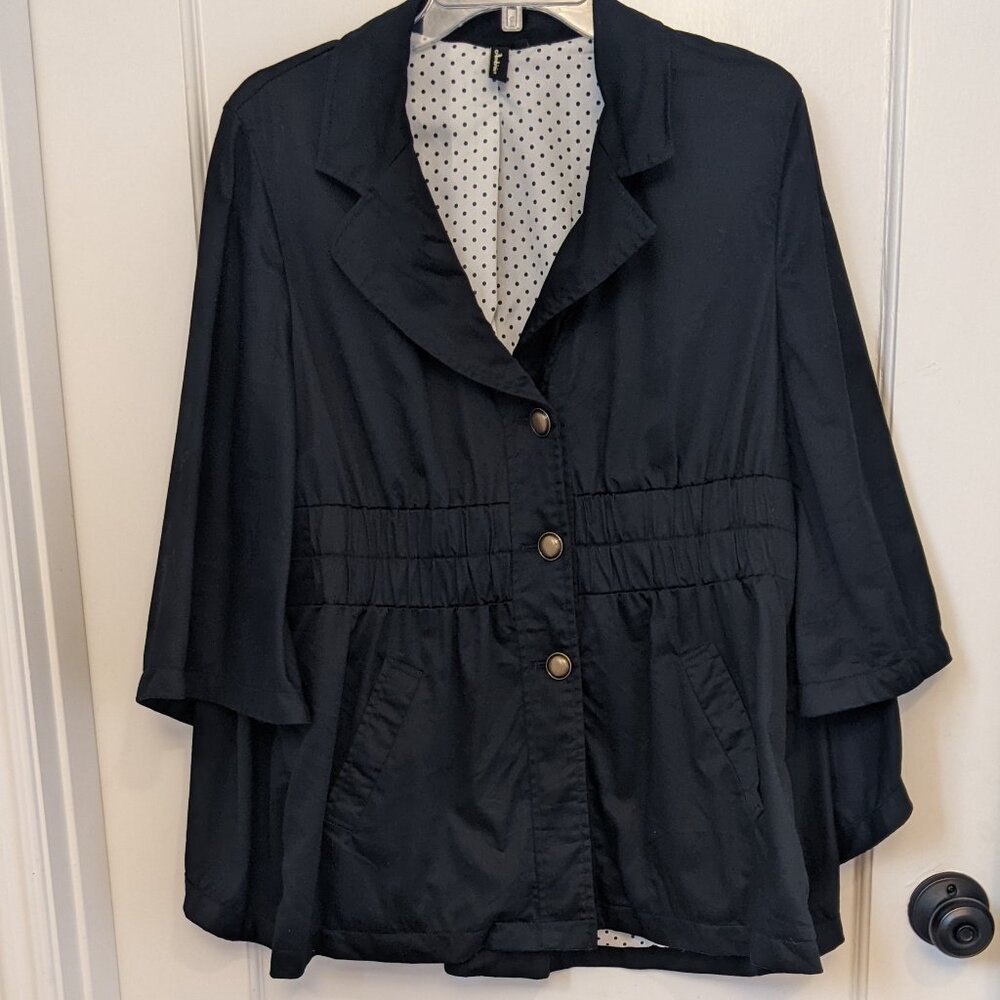 Ambition Womens XL Jacket Windbreaker Pockets Lined Jacket Batwing Sleeves - Picture 1 of 11